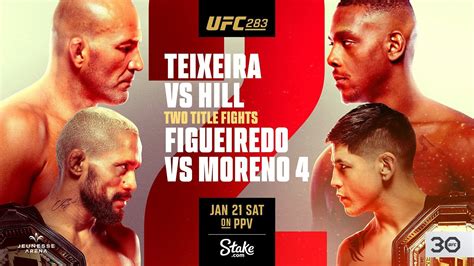 12 gmt in est|UFC 283: Teixeira vs Hill .